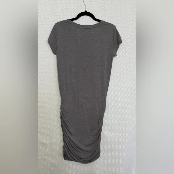 Athleta Topanga Gray Ruched Side T Shirt Dress Athleisure Casual Size S - Picture 6 of 8